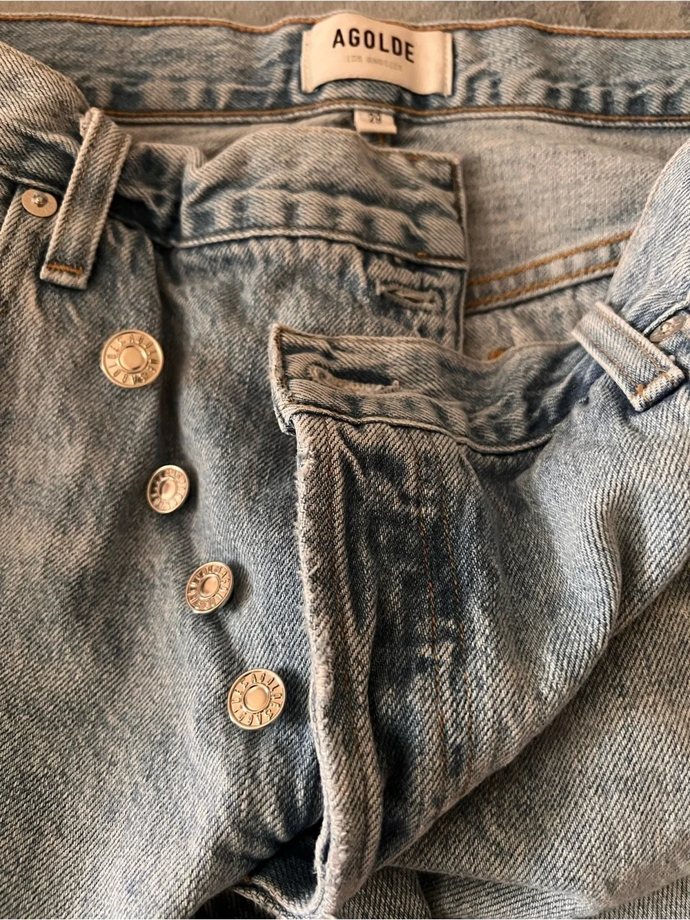 Agolde criss cross High-Rise Straight jeans distressed ripped mother Levi’s 29